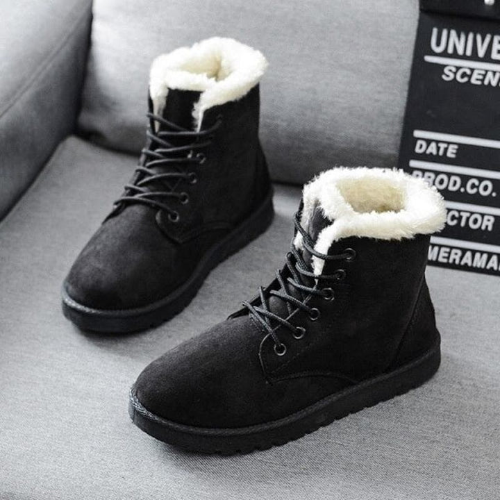 Drune | Stiefeletten Wildlederlook Warm Gefüttert Schnürung Gummisohle