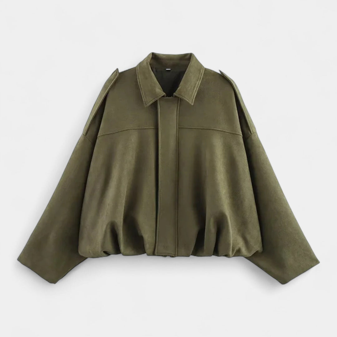 Drune | Modehaus - Damenjacke im Militärstil aus Wildlederimitat