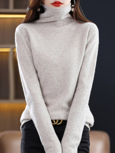 Drune | Damen Freizeit Rollkragenpullover Aus Baumwolle Mit Langen Ärmeln