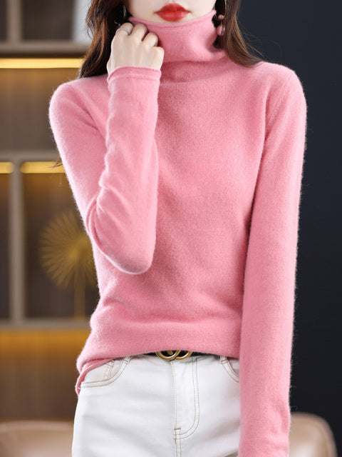 Drune | Damen Freizeit Rollkragenpullover Aus Baumwolle Mit Langen Ärmeln
