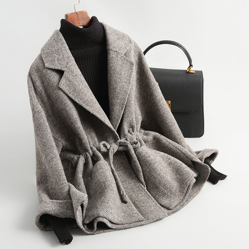 Drune | Grauer Strickcardigan zum Binden für einen eleganten Stil