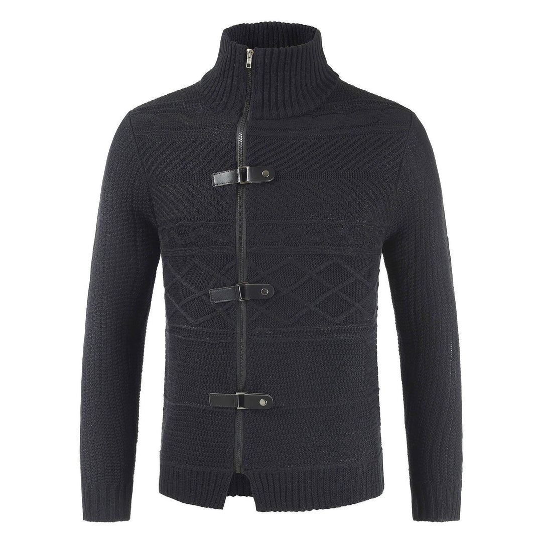 Drune | Rollkragenpullover mit stylischem Reißverschluss und Knopfverschluss