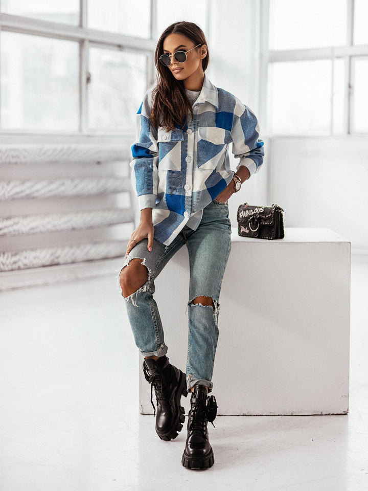 Drune | Karo Shacket - Polyester-Mischung - Auffällig und Trendy
