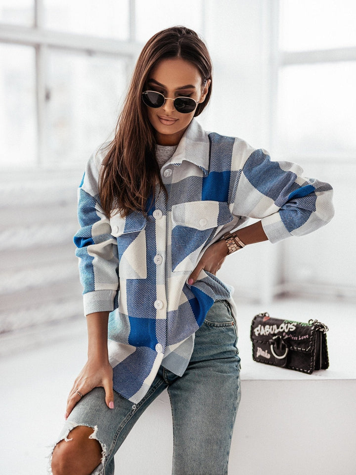 Drune | Karo Shacket - Polyester-Mischung - Auffällig und Trendy