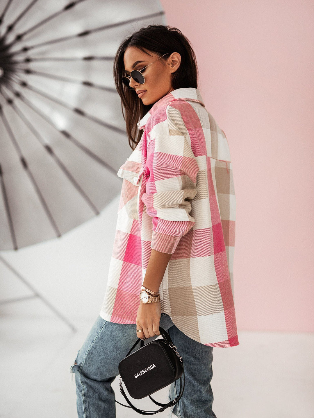 Drune | Karo Shacket - Polyester-Mischung - Auffällig und Trendy