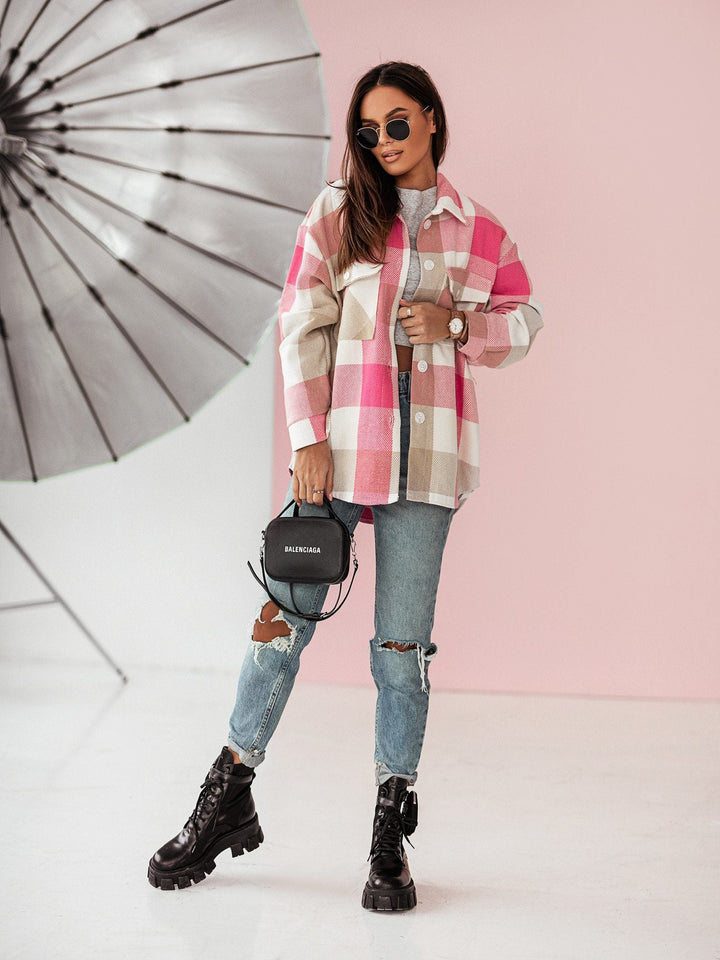 Drune | Karo Shacket - Polyester-Mischung - Auffällig und Trendy
