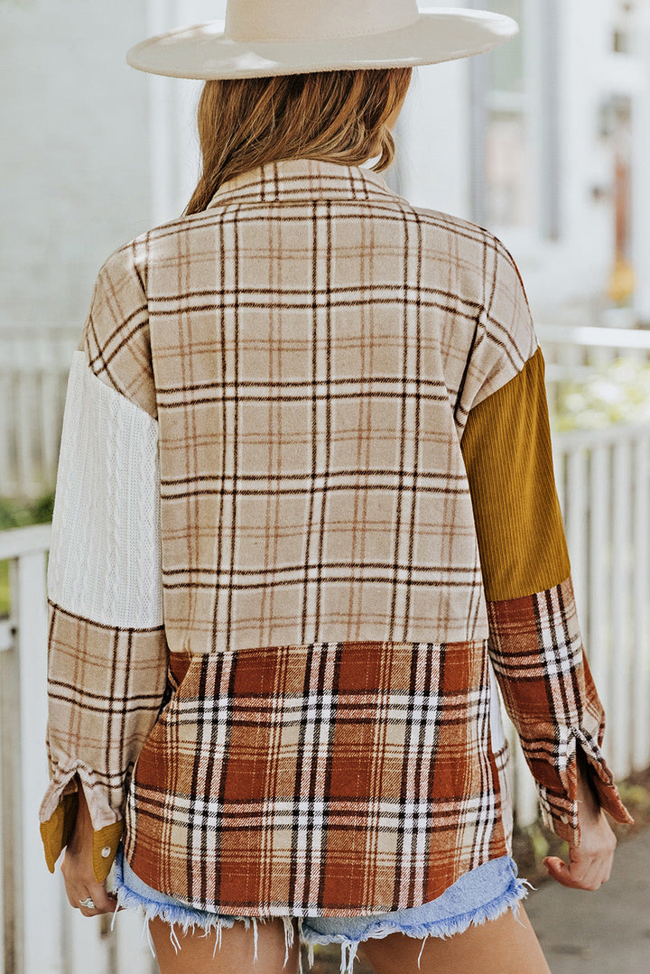 Drune | Gitterhemde mit Patchwork-details Baumwollmischung Perfekt Für Layering