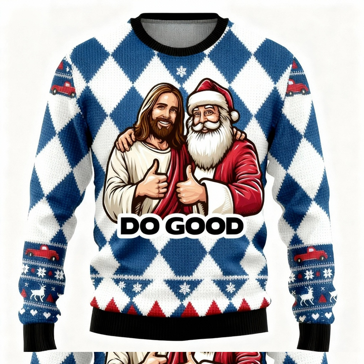 Drune | Ugly Christmas Sweater Party [2025] | Fröhliche Santa & Jesus Muster Edition