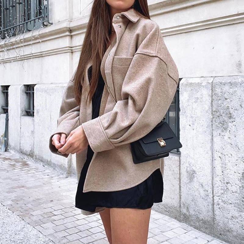 Drune | Wolle Shacket - Lockere Passform - Neutrale Farbe - Lässiges Layering-Essential