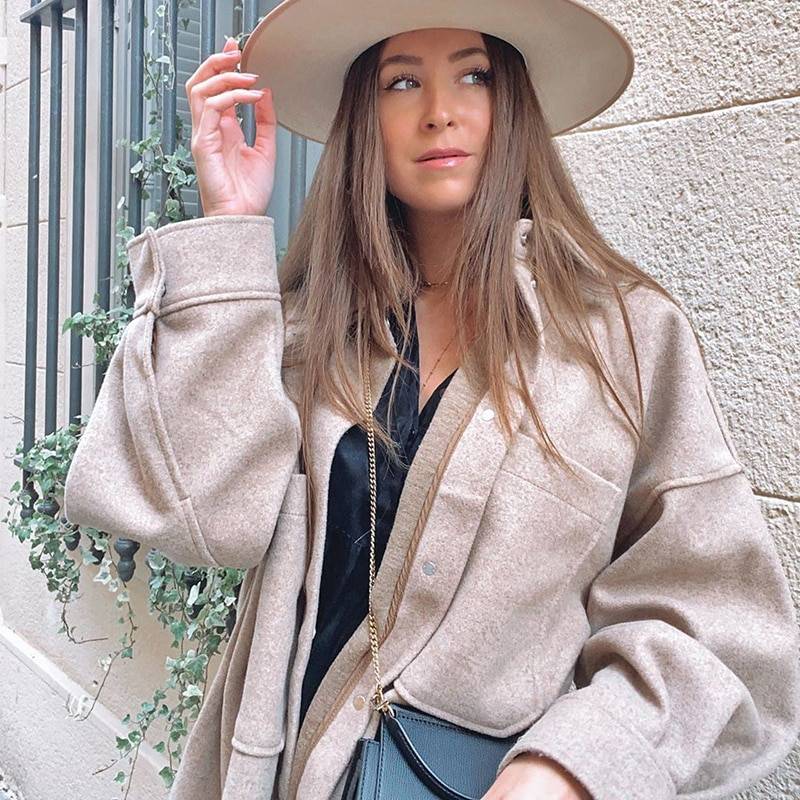 Drune | Wolle Shacket - Lockere Passform - Neutrale Farbe - Lässiges Layering-Essential
