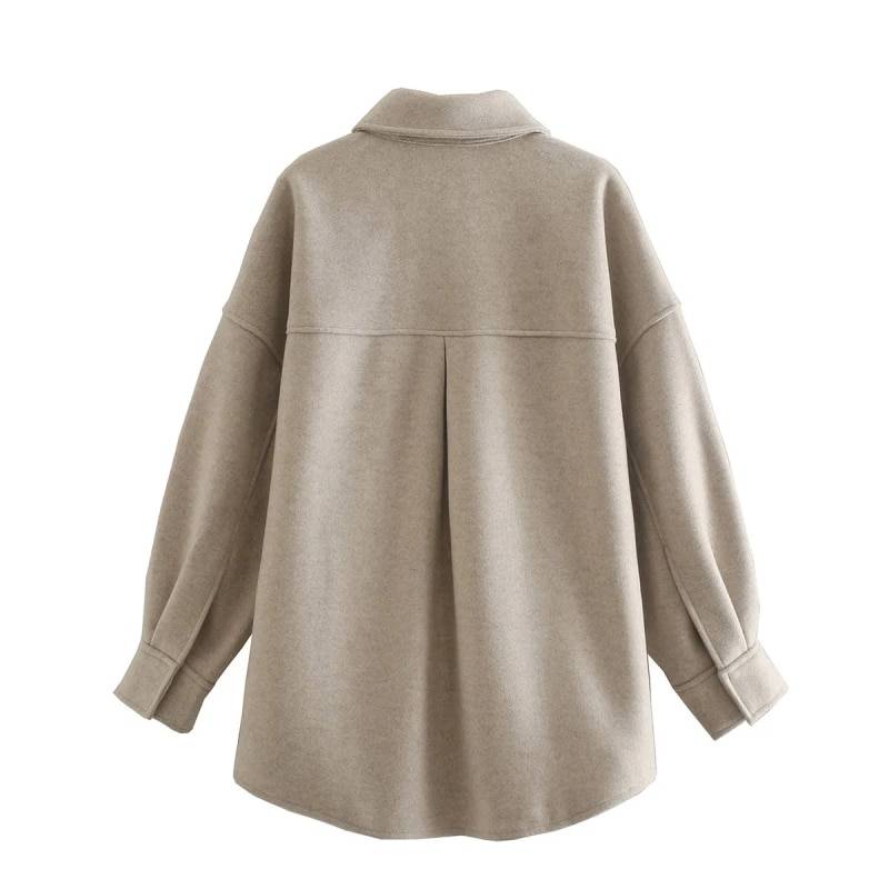 Drune | Wolle Shacket - Lockere Passform - Neutrale Farbe - Lässiges Layering-Essential