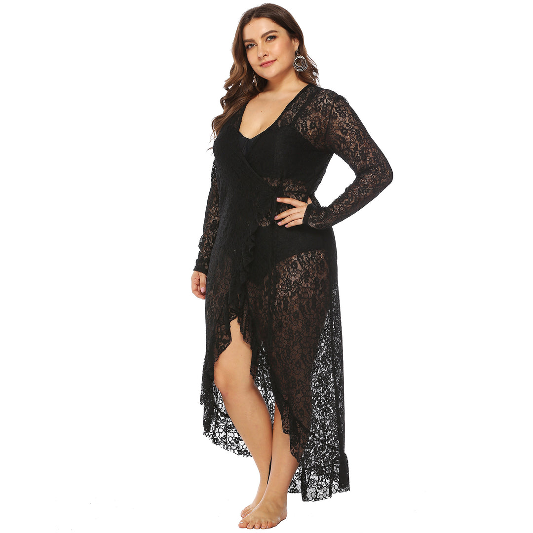 Damen eleganter Spitzen-Strandüberwurf Drune
