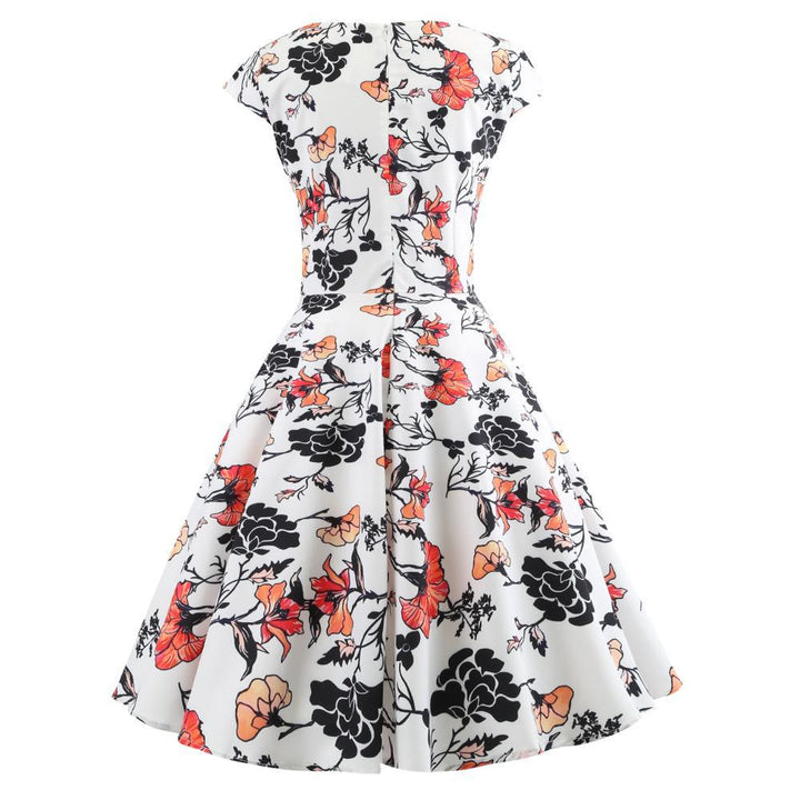 Damen A-linien Kleid mit floralem Design und elegantem Wickelausschnitt Drune