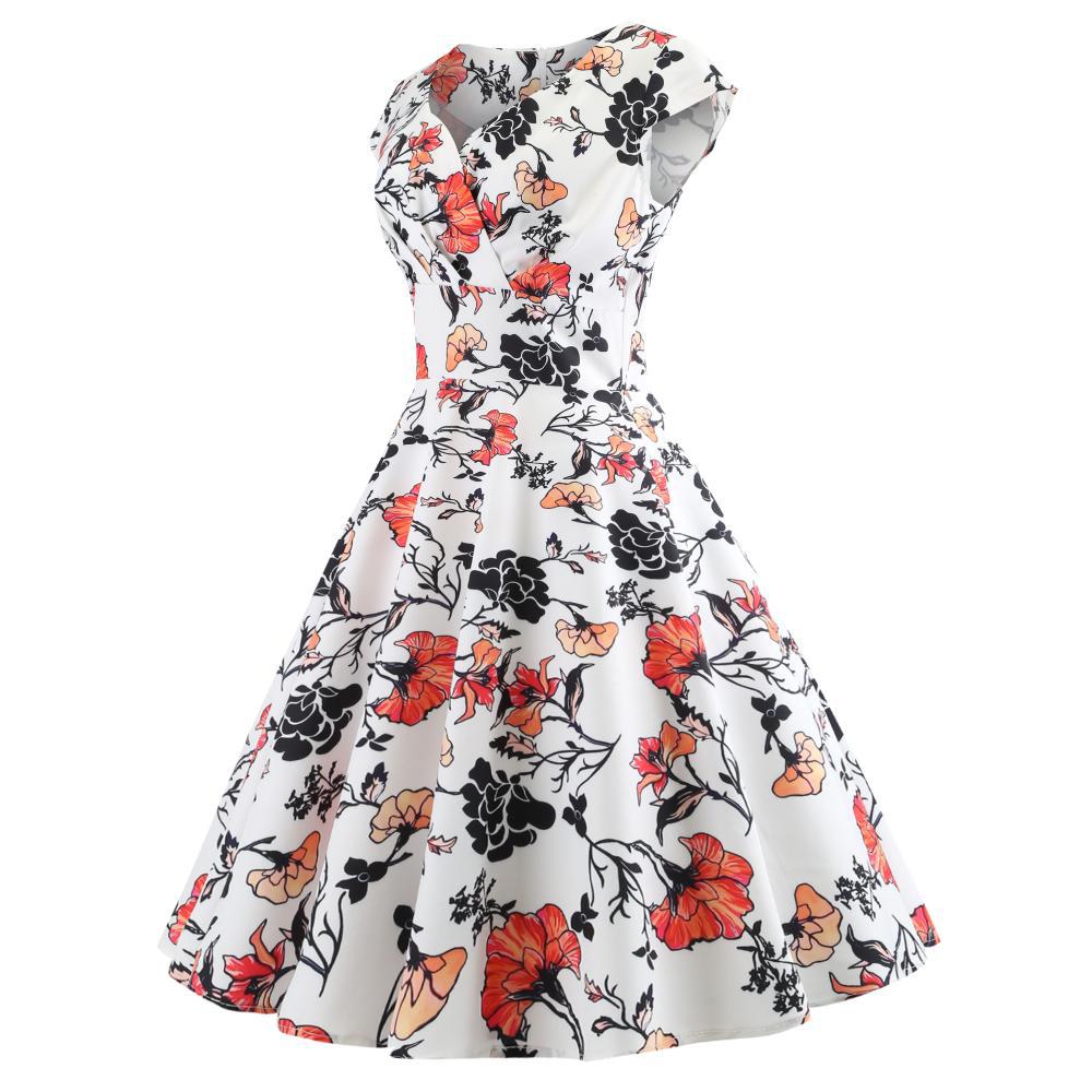 Damen A-linien Kleid mit floralem Design und elegantem Wickelausschnitt Drune