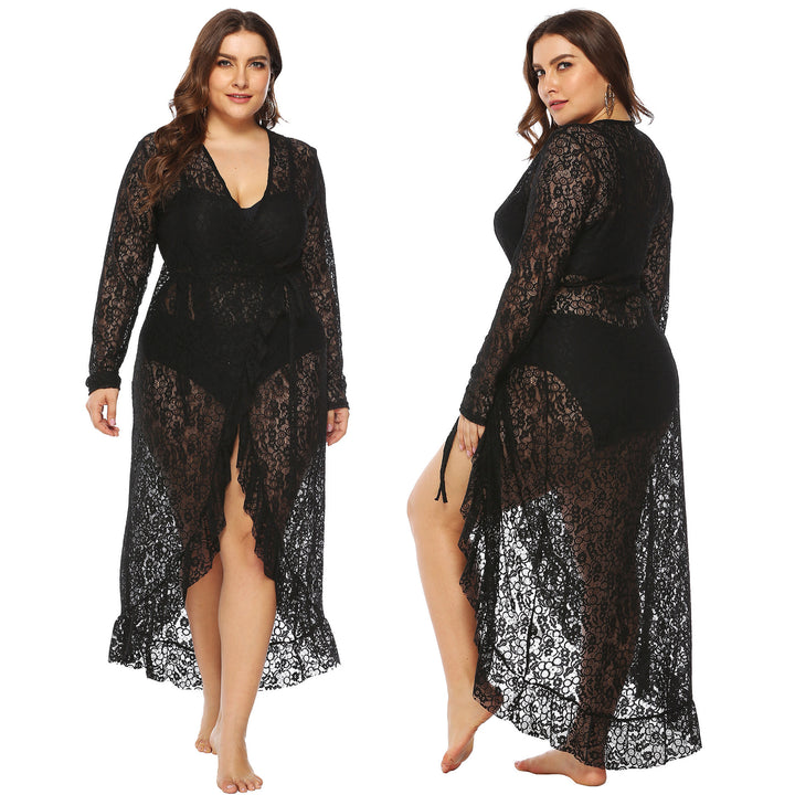 Damen eleganter Spitzen-Strandüberwurf Drune