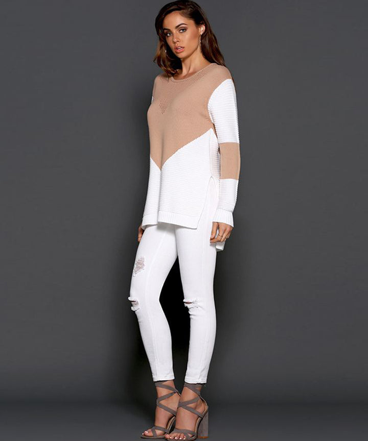 Damen Modischer Strickpullover mit strukturiertem Design und lässigem Schnitt Drune