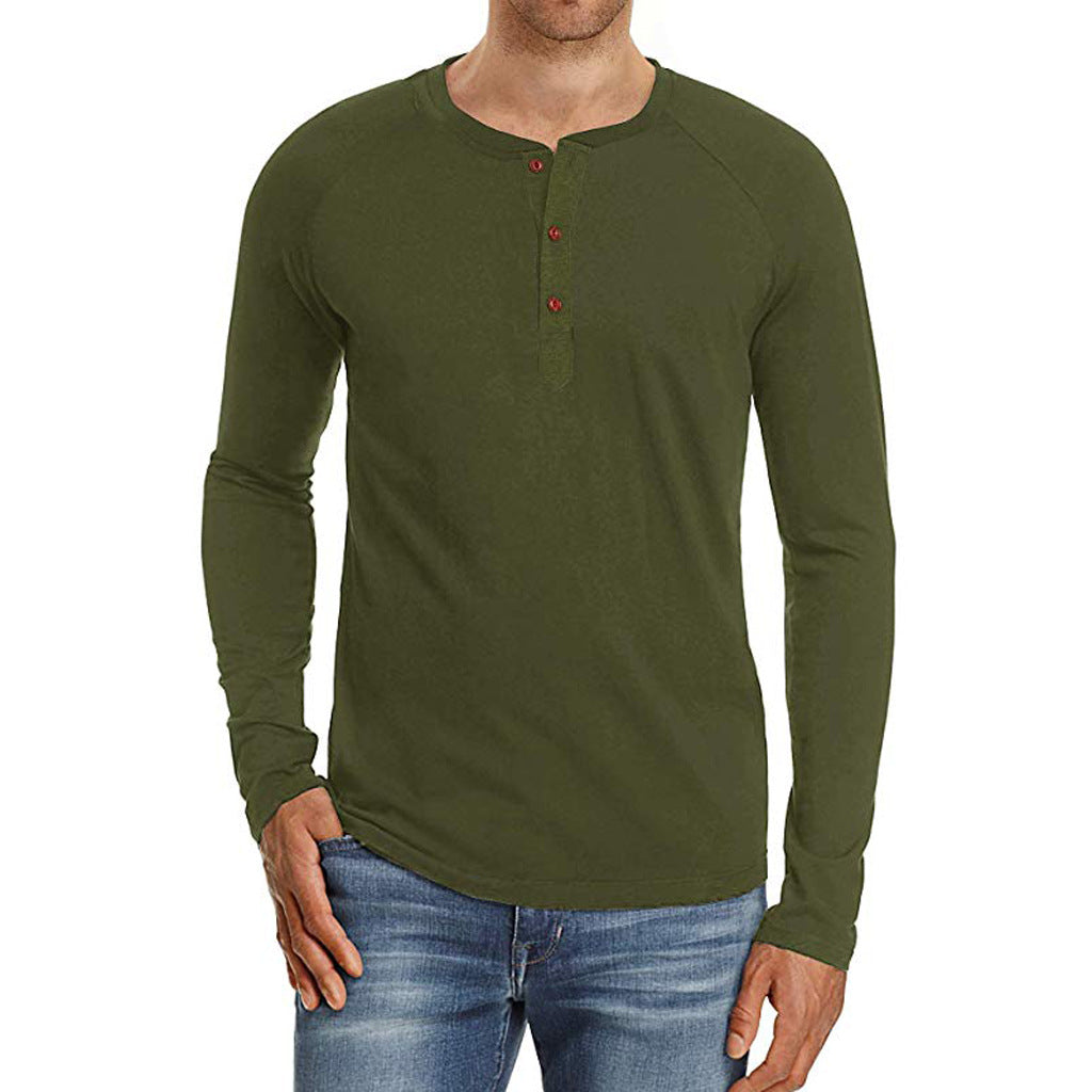 Herren Langarmshirt mit Knopfleiste Drune