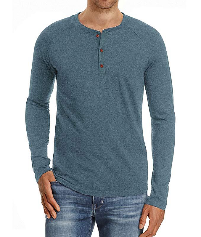 Herren Langarmshirt mit Knopfleiste Drune
