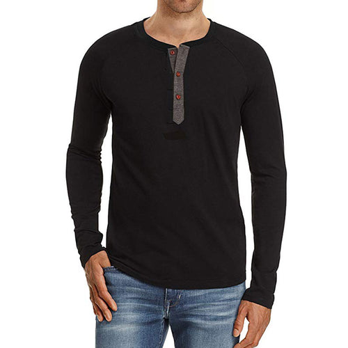 Herren Langarmshirt mit Knopfleiste Drune