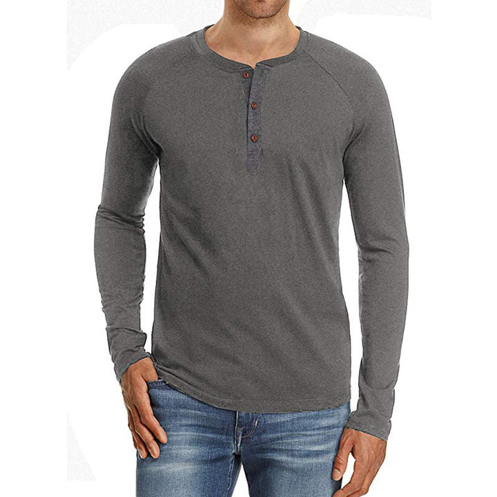 Herren Langarmshirt mit Knopfleiste Drune