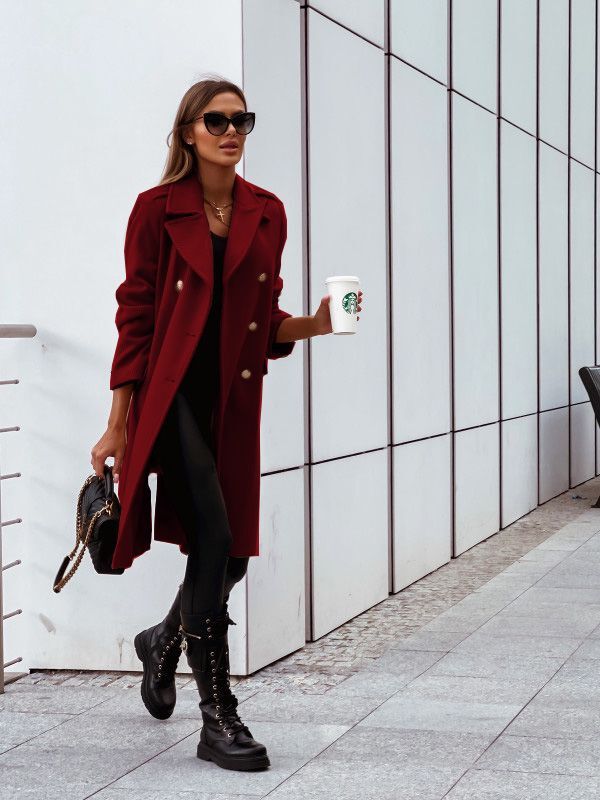 Drune | Geknöpfter Wollmischmantel - Schmaler Schnitt - Elegant & Warm