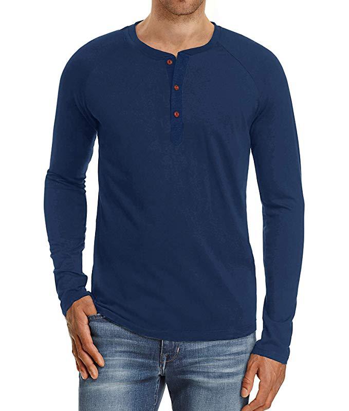 Herren Langarmshirt mit Knopfleiste Drune