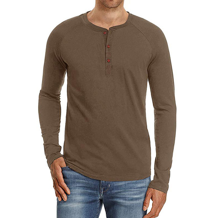 Herren Langarmshirt mit Knopfleiste Drune