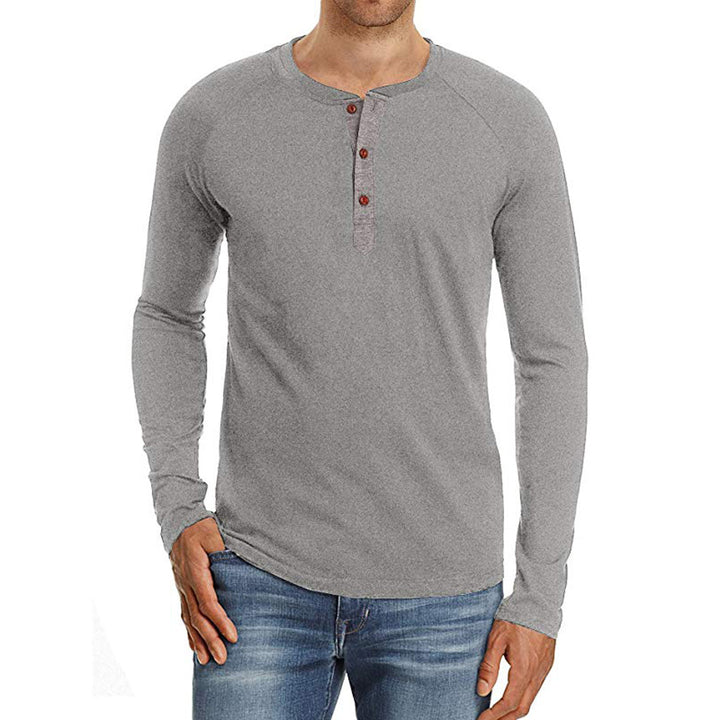 Herren Langarmshirt mit Knopfleiste Drune