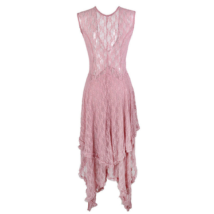 Drune | Damen Ärmelloses Maxi-Kleid mit Geschichtetem Rüschensaum