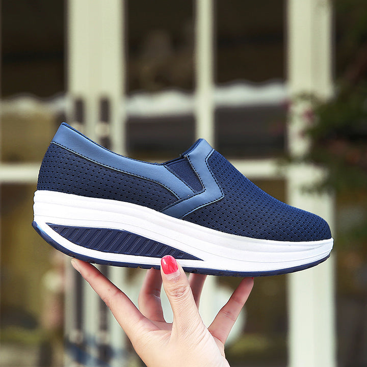 Damen nan komfortabler Schlupf-Sneaker aus luftiger Netzstruktur mit dämpfender Keilsohle Drune