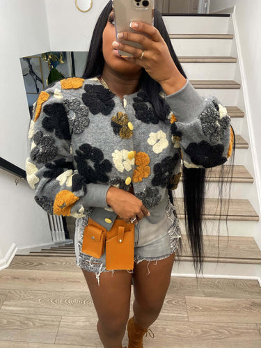 Drune | 3D Floral Patchwork Jacke - Statement Piece - Polyester-Mischung - Trendige Streetwear