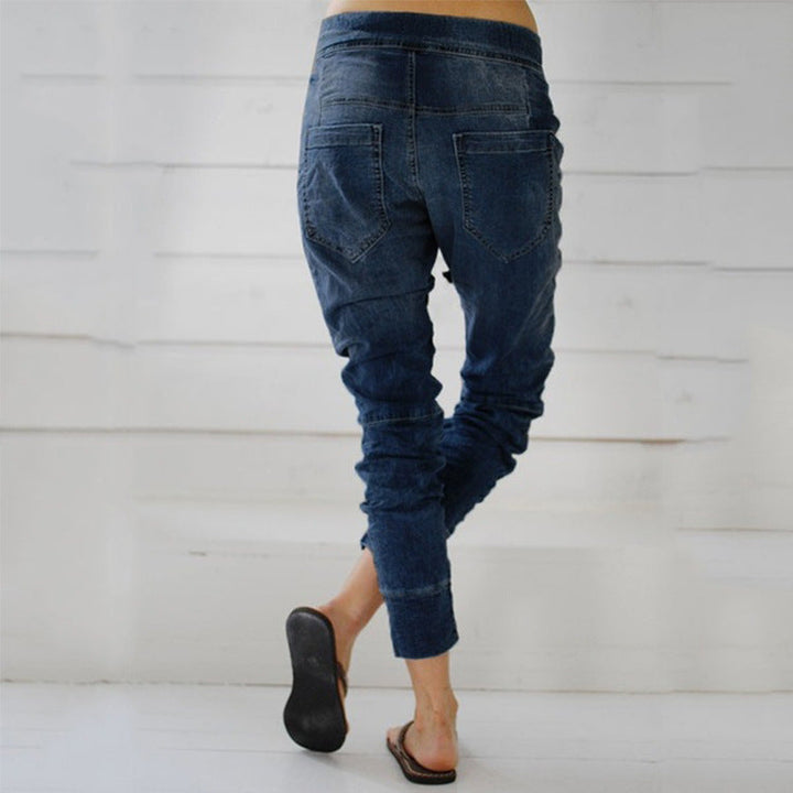 Damen Cargohose im lässigen Denim-Style mit Gummizug Drune