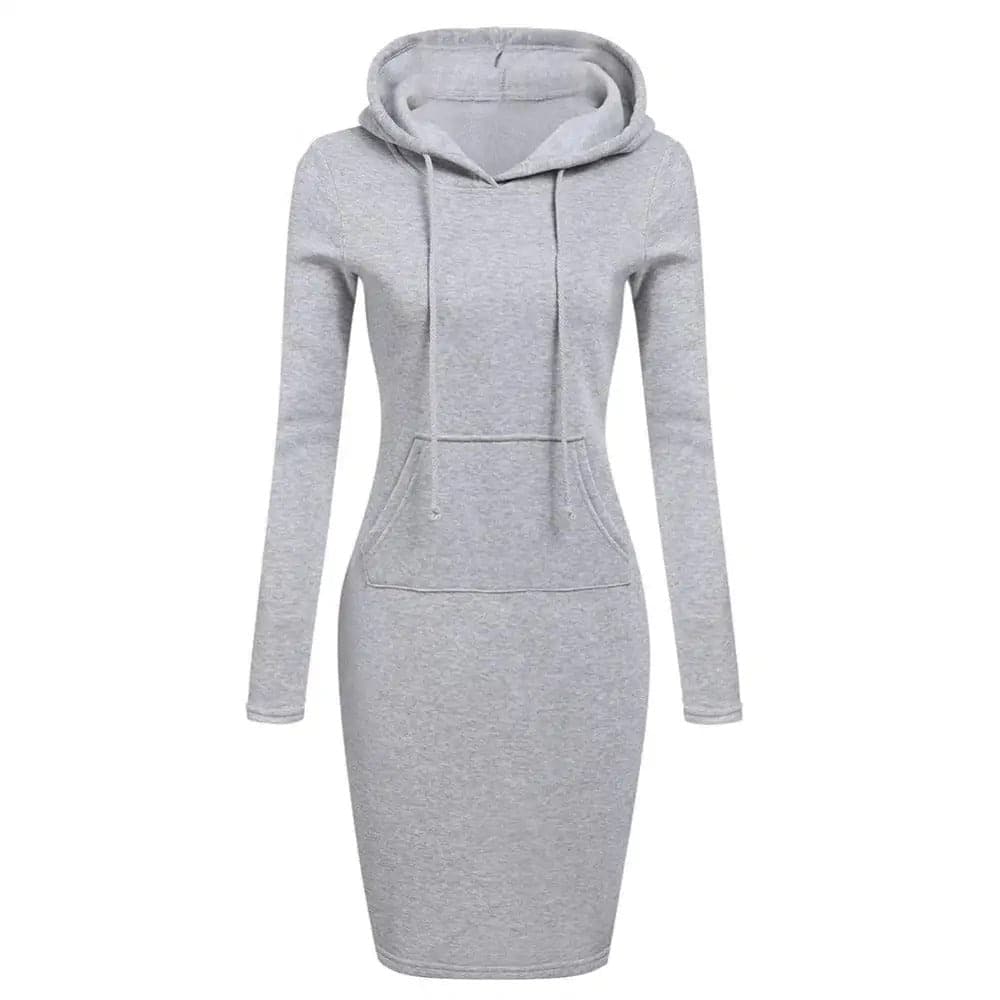 Drune | Casual Herbst Sweatkleid mit Kapuze und Kordelzug für Frauen