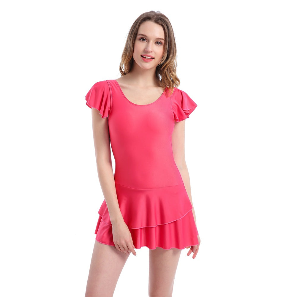 Damen Schwimmente mit voluminösen Rüschendetails Drune