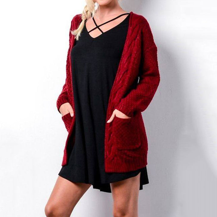 Damen Strickcardigan mit gemütlicher Oversized-Passform und Taschen Drune