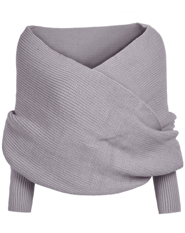 Damen weich gestrickter Schal mit modischem Knoten-Design Drune