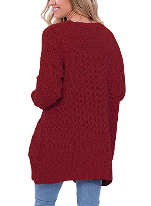 Damen Luftiger Strickcardigan mit offenen Taschen und lässigem Schnitt Drune