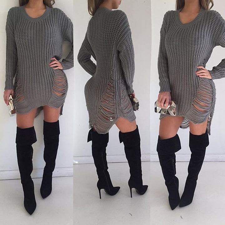 Damen Strickkleid mit auffälligen Cut-Outs und lässigem Schnitt Drune