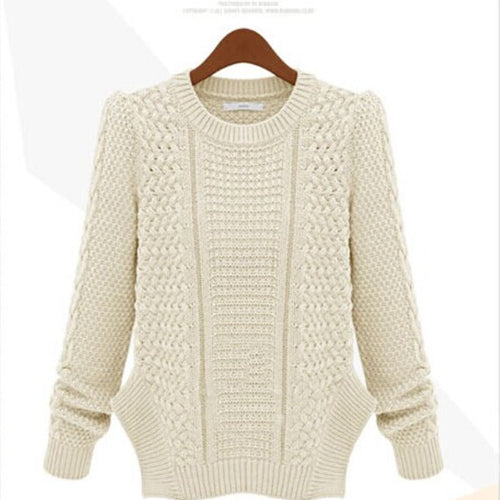 Damen Strickpullover mit strukturierter Oberfläche und seitlichen Taschen Drune
