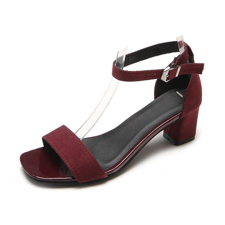 Damen nan elegante Sandalette im minimalistischen Design mit quadratischer Zehenpartie und verstellbarem Knöchelriemen Drune