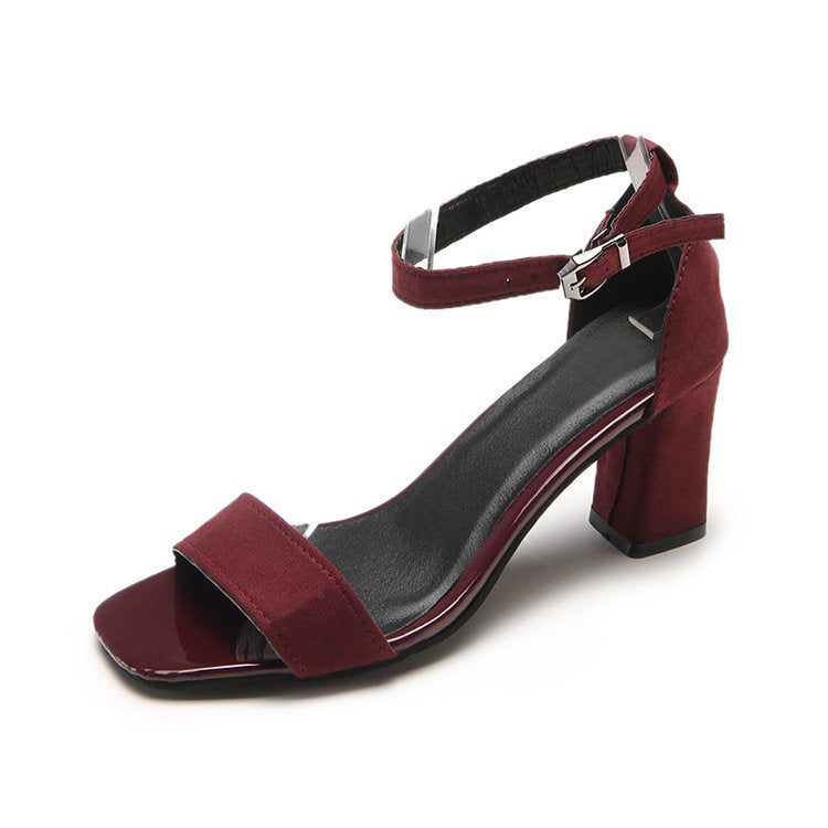 Damen nan elegante Sandalette im minimalistischen Design mit quadratischer Zehenpartie und verstellbarem Knöchelriemen Drune