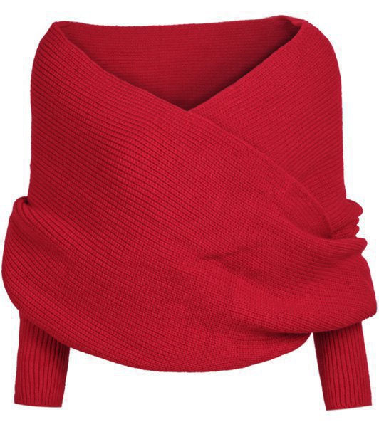 Damen weich gestrickter Schal mit modischem Knoten-Design Drune