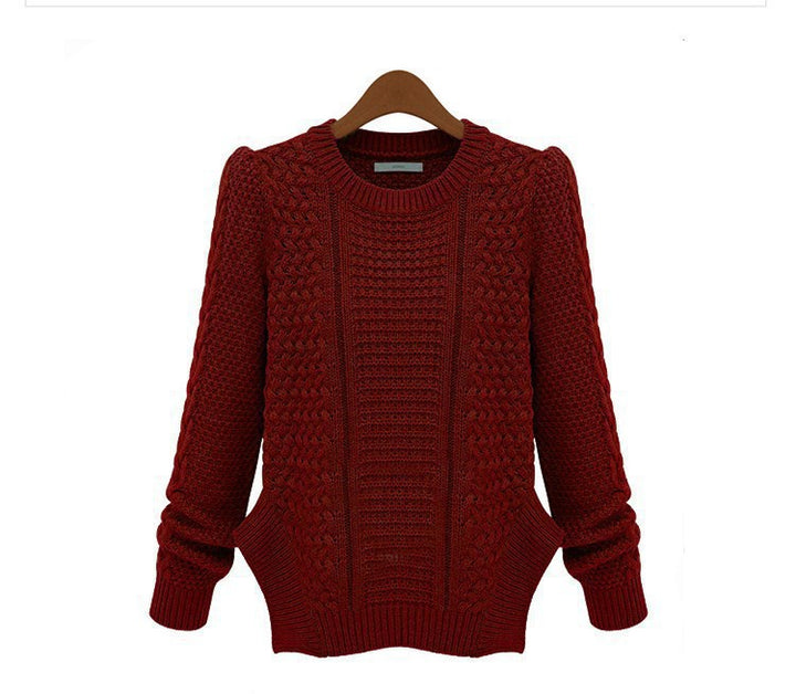 Damen Strickpullover mit strukturierter Oberfläche und seitlichen Taschen Drune