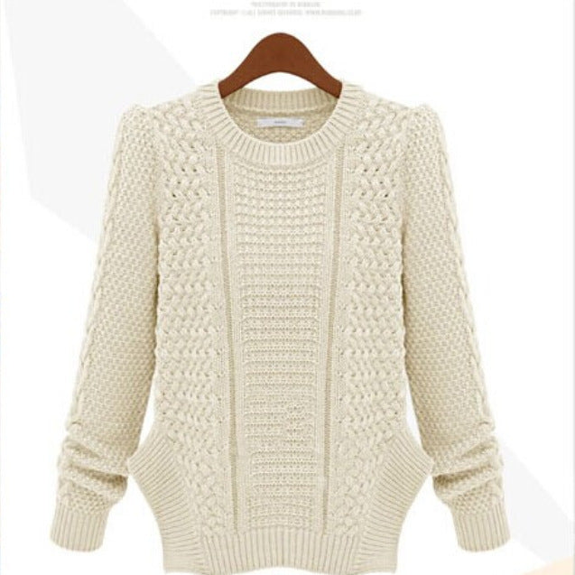 Damen Strickpullover mit strukturierter Oberfläche und seitlichen Taschen Drune