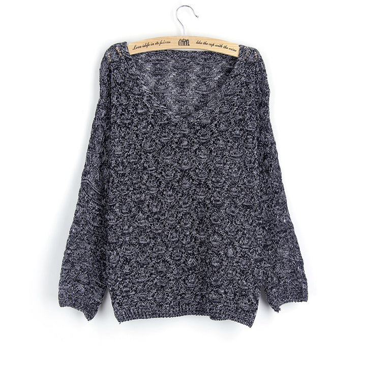 Damen Strickpullover mit V-Ausschnitt und luftiger Lochstruktur Drune