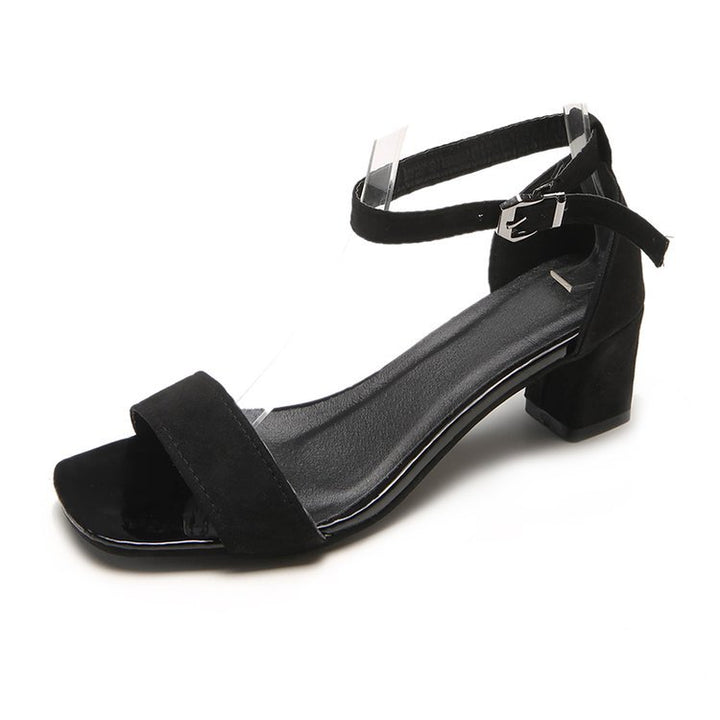 Damen nan elegante Sandalette im minimalistischen Design mit quadratischer Zehenpartie und verstellbarem Knöchelriemen Drune