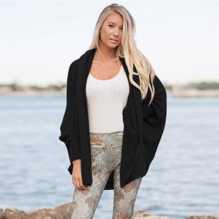 Damen Strickovergröße Cardigan mit Rippstruktur und lässigem Schnitt Drune