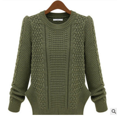 Damen Strickpullover mit strukturierter Oberfläche und seitlichen Taschen Drune