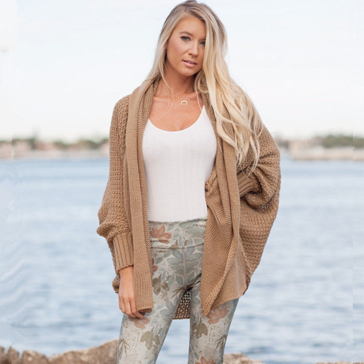 Damen kuschelige Strickjacke mit Kapuze und offenen Seiten Drune