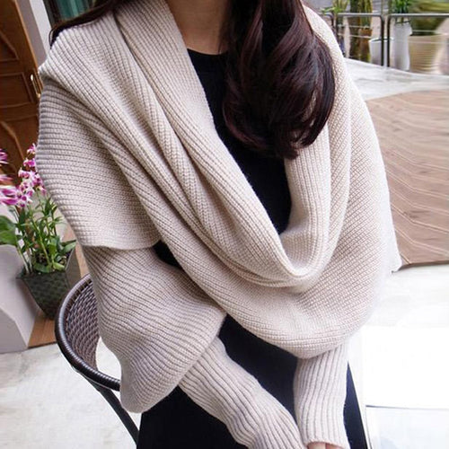 Damen stylischer Strickschal mit innovativem Design Drune